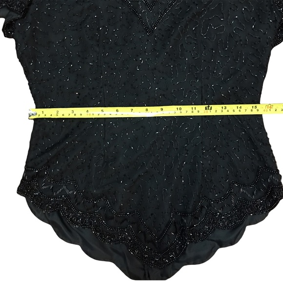 Vtg silk beaded short sleeve top India - Picture 9 of 11